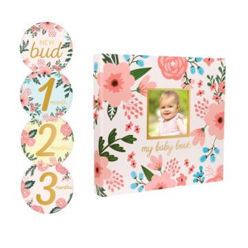 Set cadou Caietul bebelusului floral Pearhead