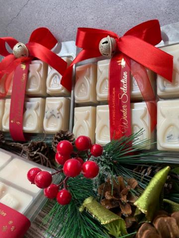 Set ceara parfumata din soia, 4 Winter Selection Red, 160gr