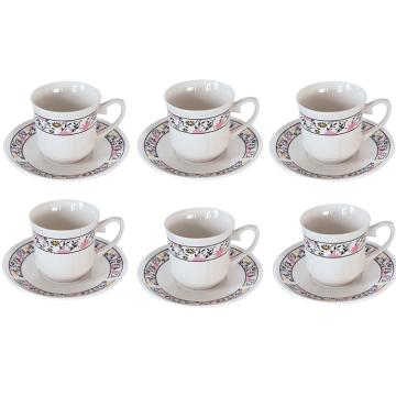 Set cesti cu farfurioare 160ml cafea si ceai din portelan