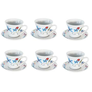 Set cesti cu farfurioare 200ml pentru ceai din portelan
