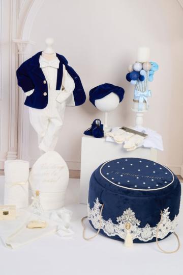 Set complet botez (trusou) - Anghel - bleumarin