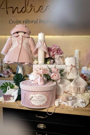 Set complet botez (trusou) - Clarissa - roz