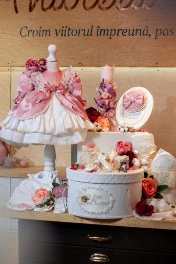 Set complet botez (trusou) - Emily - roz-vintage