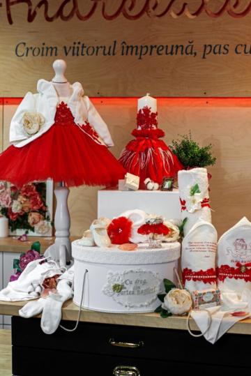 Set complet botez (trusou) - Red (maneca lunga)