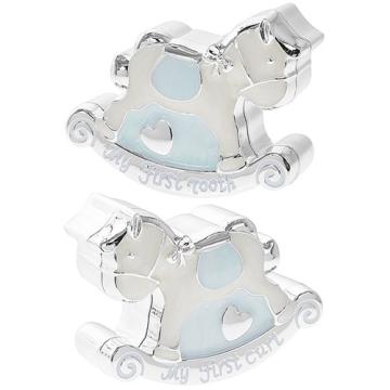 Set cutiute prima suvita / dintisor baietei, calut balansoar