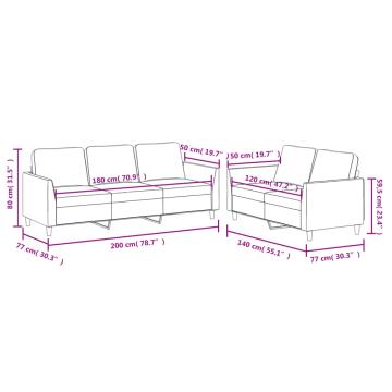 Set de canapele cu perne, 2 piese, gri, piele ecologica