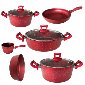 Set de gatit oale si tigai granit 9 piese Hascevher