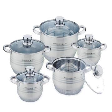 Set de oale din inox , 10 piese, Berghome Line, Crom