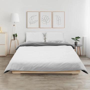 Set de pat dublu bumbac Dark Grey/Light Grey