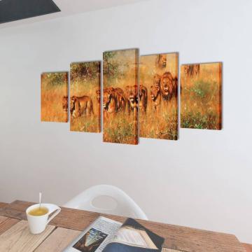 Set de tablouri de panza imprimate lei 100 x 50 cm