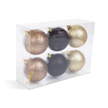 Set decor pentru brad - auriu inchis - 6 piese / set
