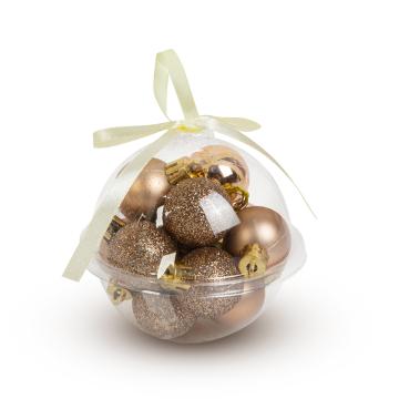 Set decoratiuni de brad - aurii - 3 cm - 12 buc / set
