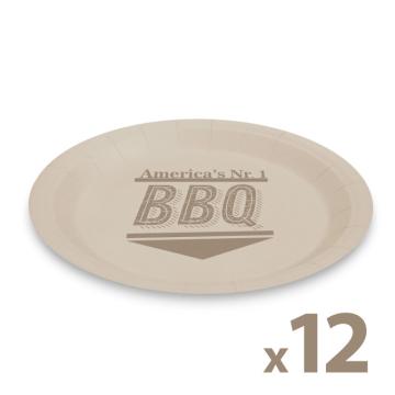 Set farfurii de unica folosinta, 12bucati, carton, rotunde