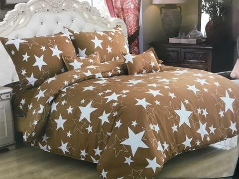 Set lenjerie de pat din 7 piese Star - maro