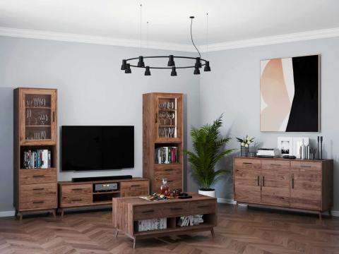 Set mobila living, 5 piese, lemn masiv