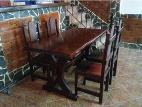 Set mobilier restaurant masa cu patru scaune