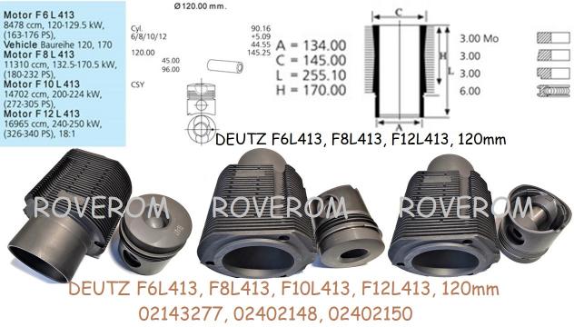 Set reparatie Deutz F6L413, F8L413, F10L413, F12L413, 120mm