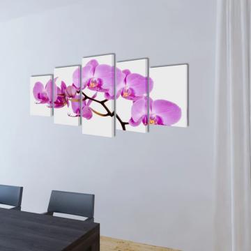 Set tablouri panza, imprimeu orhidee, 200 x 100 cm