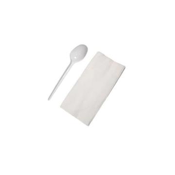 Set tacamuri bio. CPLA, lingurita alba + servetel (100buc)