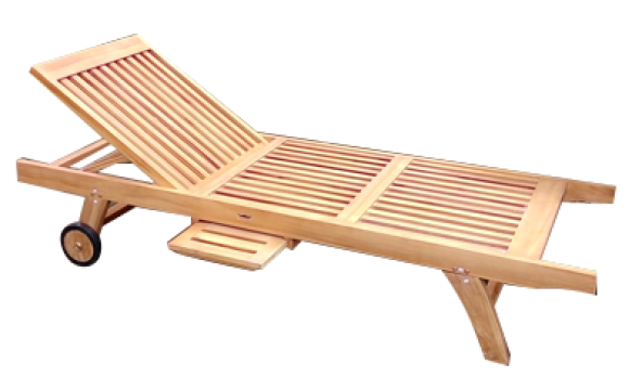 Sezlong lemn cu suport lateral 200x65xh35cm
