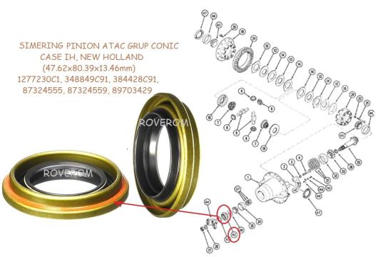Simering pinion atac grup conic Case, New Holland