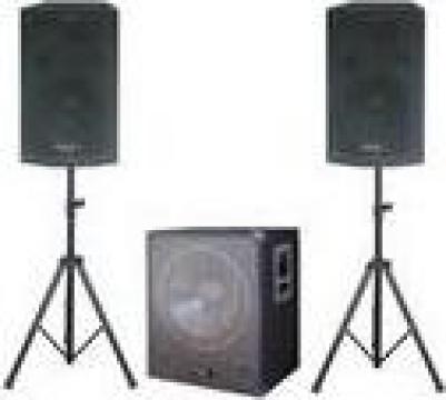 Sistem Sonorizare completa, woofer activ 3 canale + 2 boxe