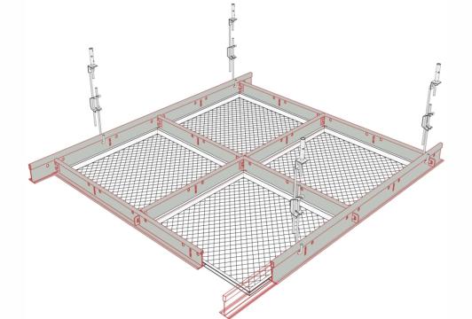 Sistem de tavan casetat metalic Expanded Lay-in Microlook