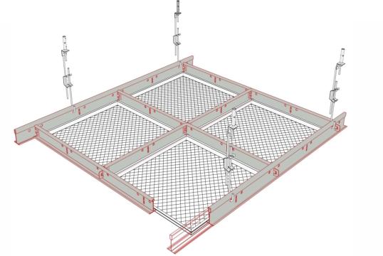Sistem de tavan casetat metalic Expanded Lay-in Tegular