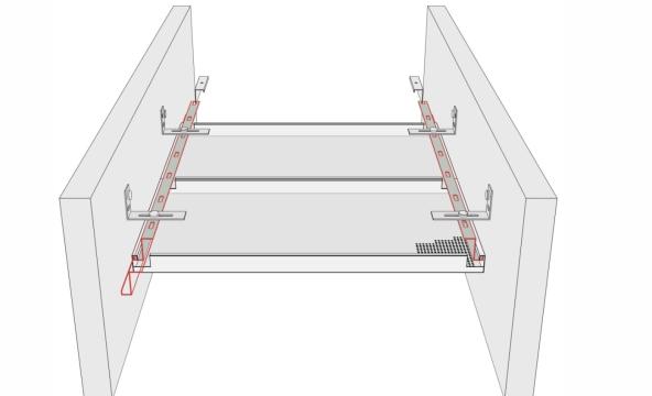 Sistem de tavan casetat metalic Plank Hook-on Coridor