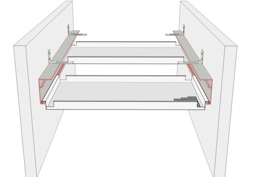 Sistem de tavan casetat metalic Plank Hook-on DS