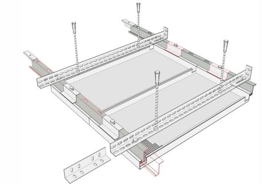 Sistem de tavan casetat metalic Plank Hook-on Exterior