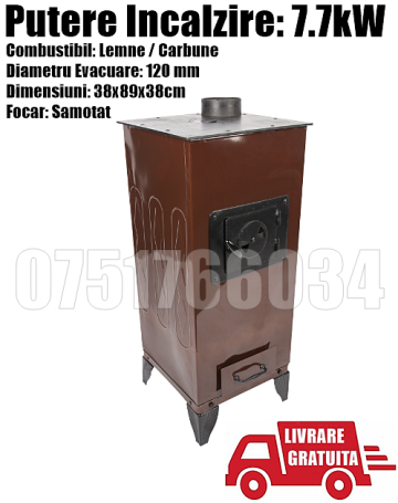 Soba lemne, semineu samotat Godin 7.7kw maro casa