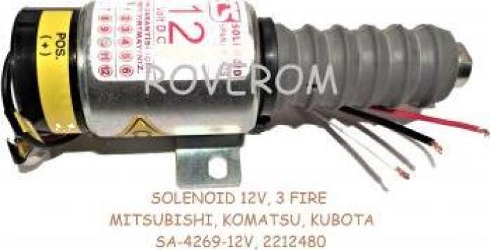 Solenoid 12V, 3 fire, Komatsu, Kubota Mitsubishi