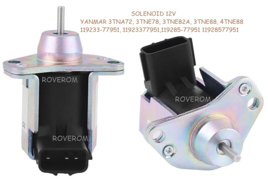 Solenoid 12V, Yanmar 3TNA72, 3TNE78, 3TNE82A, 3TNE88, 4TNE88