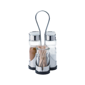 Solnita, pipernita si scobitori cu suport inox MN010650