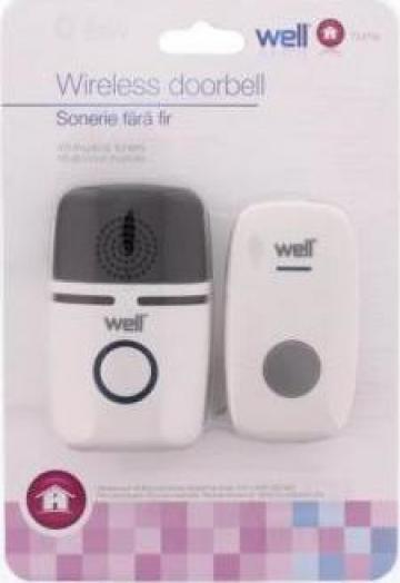 Sonerie fara fir Well la 220V, buton si unitate la 220V