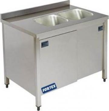 Spalator cu doua cuve dreapta si dulap 1400x700x850mm 250543