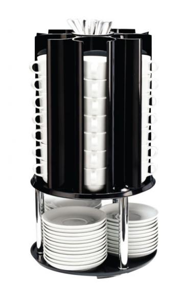 Stand rotativ pentru cesti, farfurii si lingurite, Raki, D30