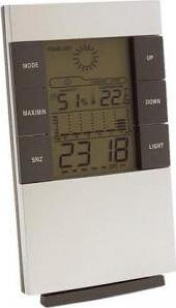 Statie meteo inteligenta si ceas birou cu ecran LCD