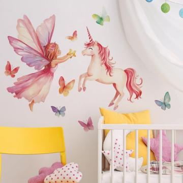 Sticker Printesa Unicorn pentru mobila, pereti 60x40 cm