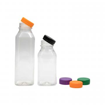 Sticla plastic dreptunghiulara 330 ml + capac