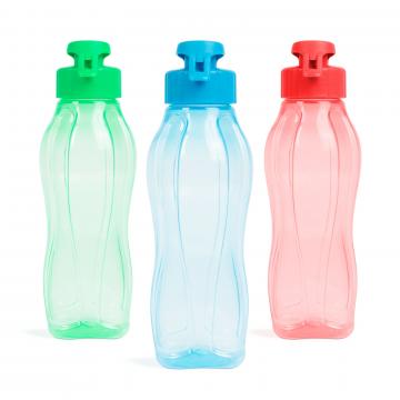 Sticla sport - plastic transparent - 600 ml - 3 culori
