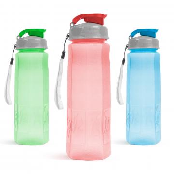 Sticla sport - plastic, transparent - 800 ml - 3 culori