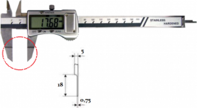 Subler digital cu ciocuri de masura subtiri, 0-150 / 0.01 mm