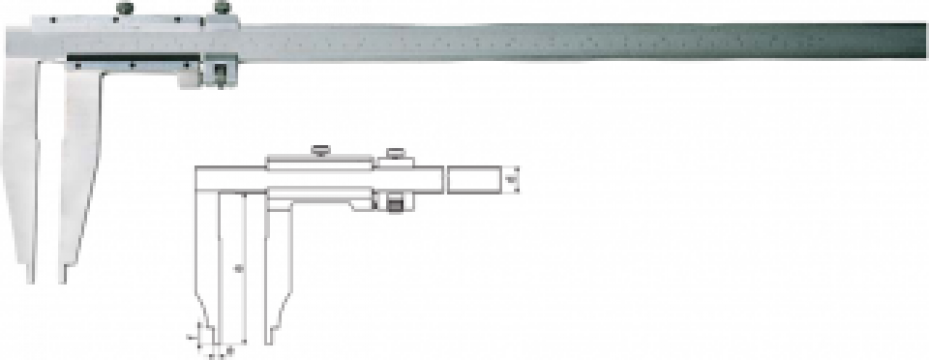 Subler mecanic cu reglaj fin, 1500 x 200 mm