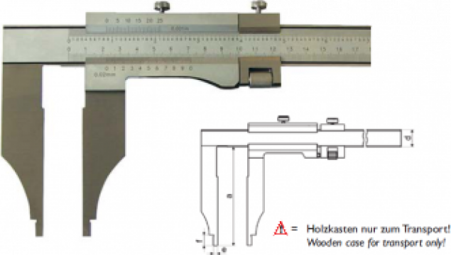 Subler mecanic cu reglaj fin, 800 x 150 mm