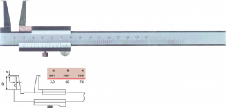 Subler mecanic pentru canale interioare 26-200 mm