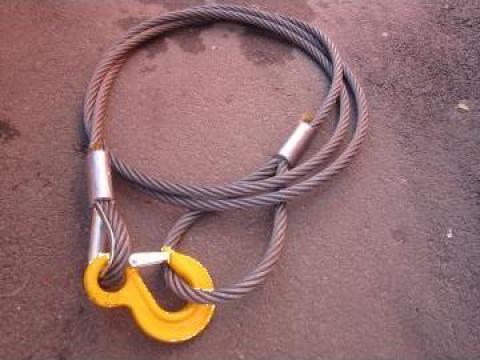 Sufa cablu otel cu ochiuri si carlige, cablu 22mm