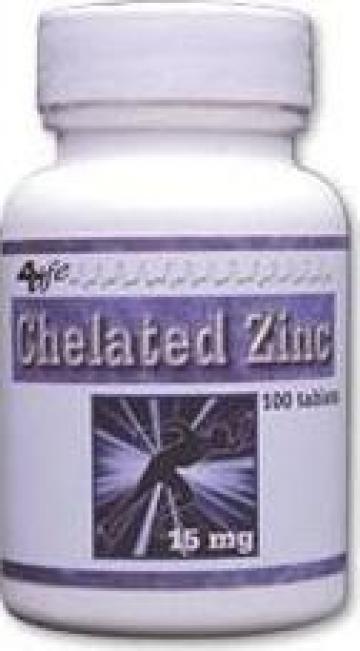 Supliment alimentar Chelated Zinc 15 mg (100 tablete)