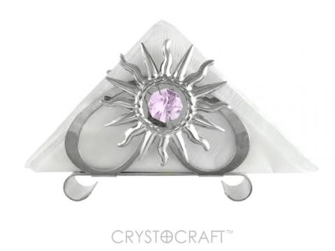 Suport argintiu de servetele cu cristale Swarovski